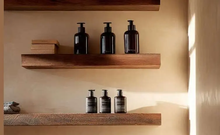 Étagère et produits de soin